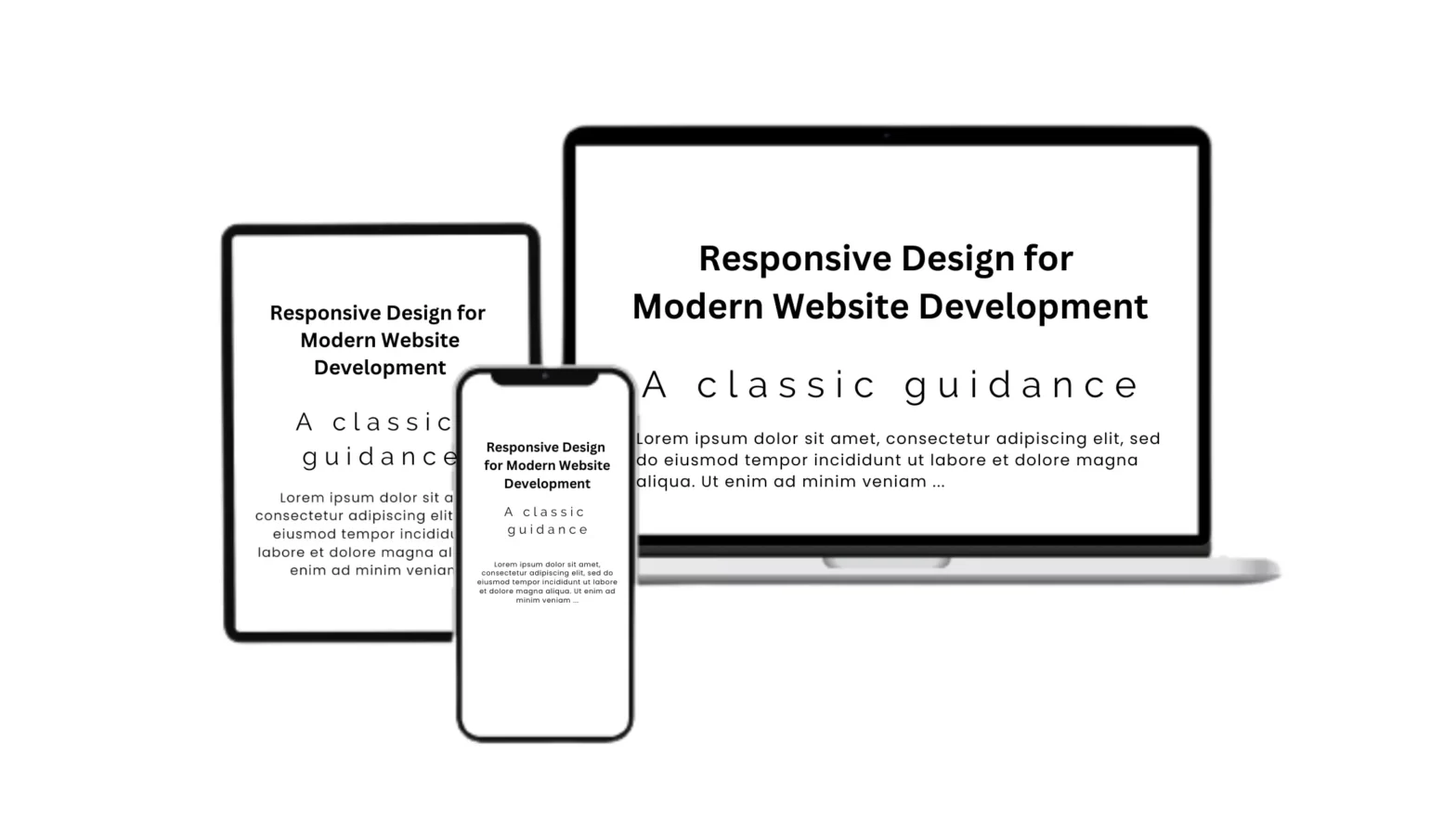 blog banner showing different size screens representating responsive website design